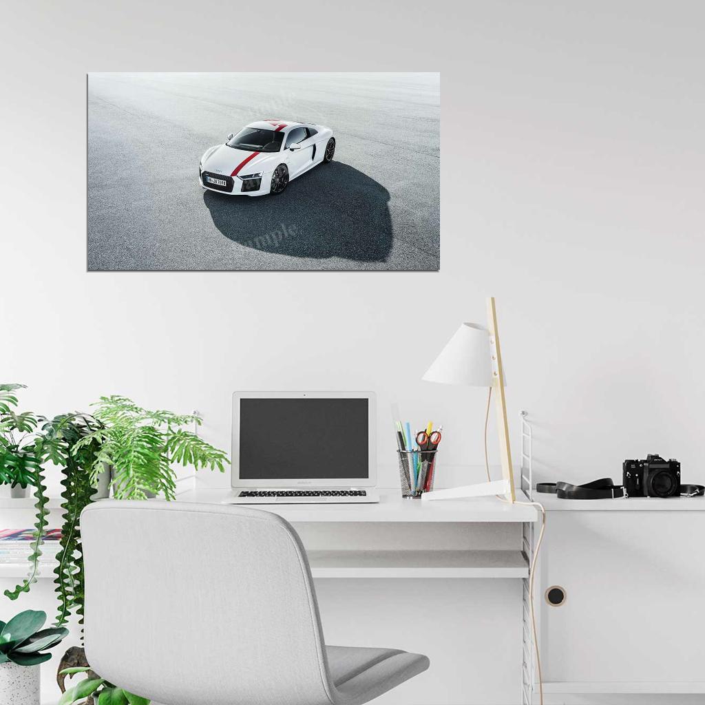 R8 V10 Rws White High Res HD HQ Car Posters Home Decor Aesthetic Garage Man Cave For Men Boys Wall Art Poster
