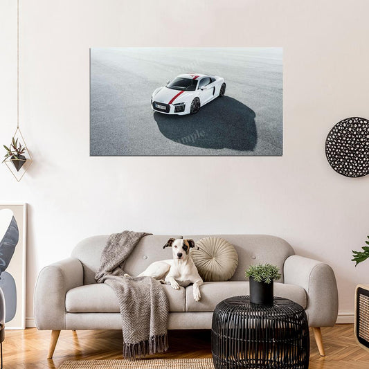 R8 V10 Rws White High Res HD HQ Car Posters Home Decor Aesthetic Garage Man Cave For Men Boys Wall Art Poster