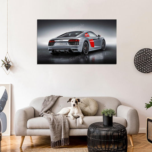 R8 Coupe Sport Edition High Res HD HQ Car Posters Home Decor Aesthetic Garage Man Cave For Men Boys Wall Art Poster