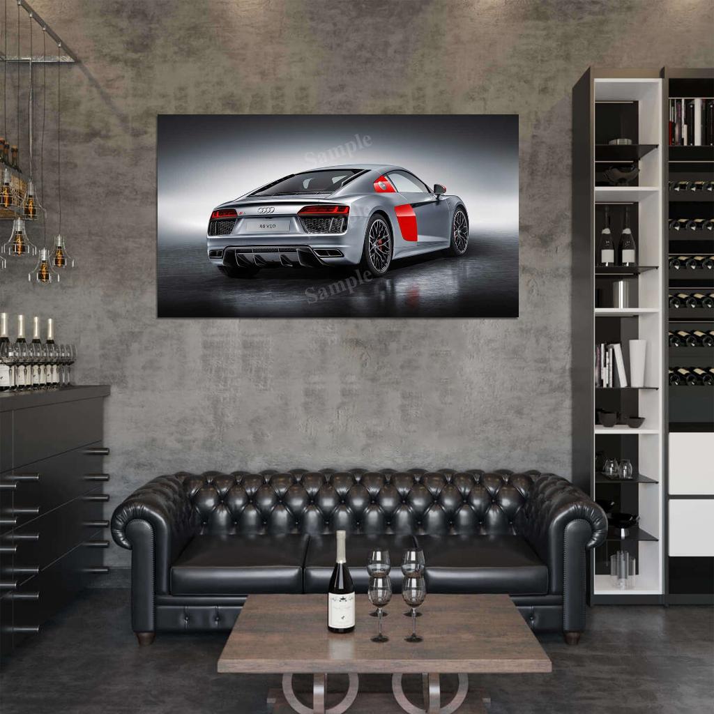 R8 Coupe Sport Edition High Res HD HQ Car Posters Home Decor Aesthetic Garage Man Cave For Men Boys Wall Art Poster