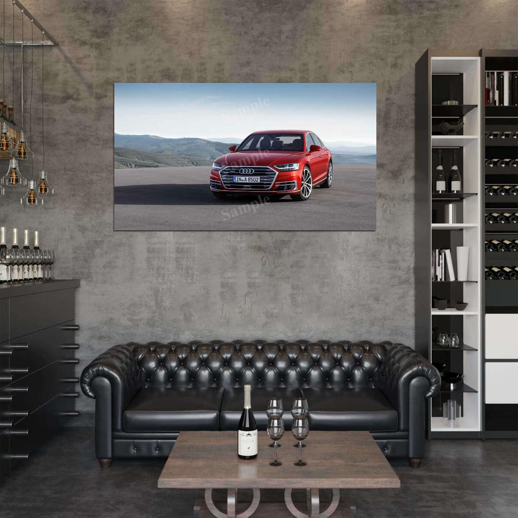A8 Tdi Quattro Red High Res HD HQ Car Posters Home Decor Aesthetic Garage Man Cave For Men Boys Wall Art Poster