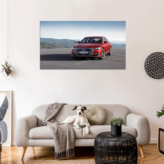 A8 Tdi Quattro Red High Res HD HQ Car Posters Home Decor Aesthetic Garage Man Cave For Men Boys Wall Art Poster
