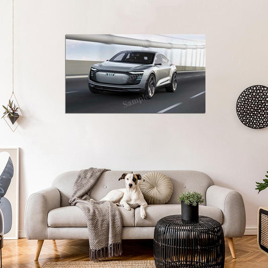 E Tron Sportback Concept High Res HD HQ Car Posters Home Decor Aesthetic Garage Man Cave For Men Boys Wall Art Poster