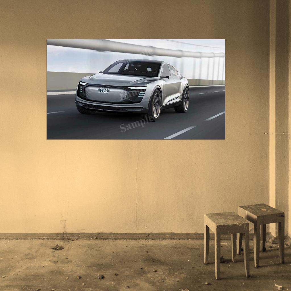 E Tron Sportback Concept High Res HD HQ Car Posters Home Decor Aesthetic Garage Man Cave For Men Boys Wall Art Poster