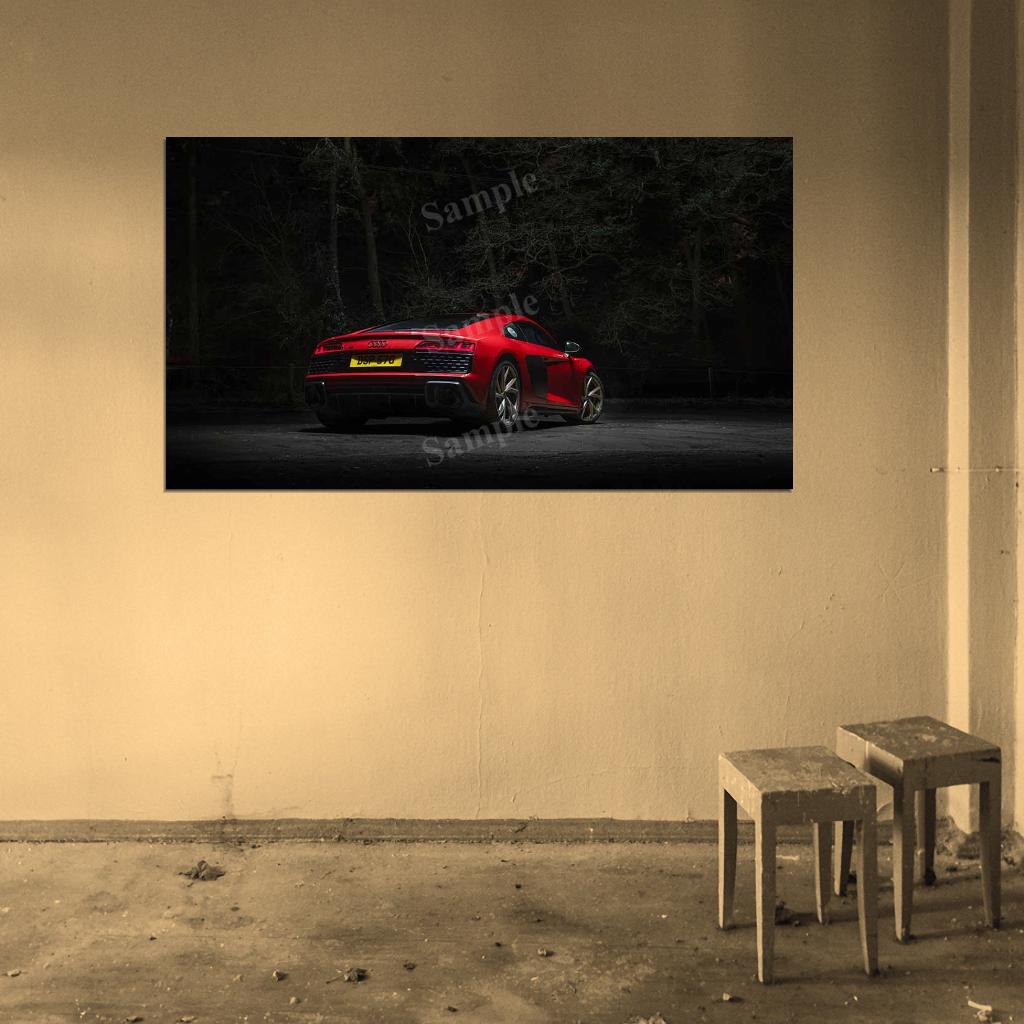 R8 V10 Performance Rwd 2022 High Res HD HQ Car Posters Home Decor Aesthetic Garage Man Cave For Men Boys Wall Art Poster