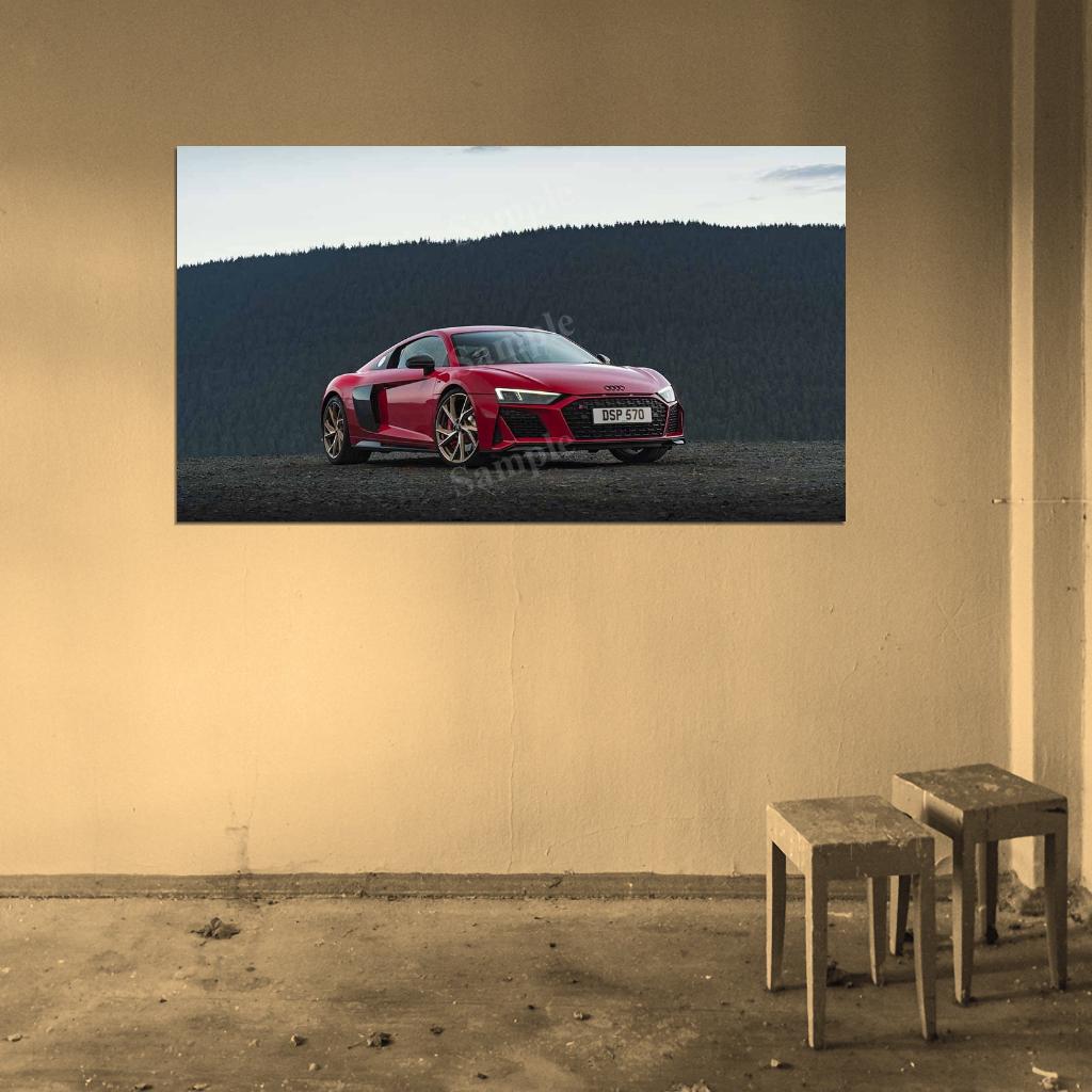 R8 V10 Performance Rwd 2022 High Res HD HQ Car Posters Home Decor Aesthetic Garage Man Cave For Men Boys Wall Art Poster