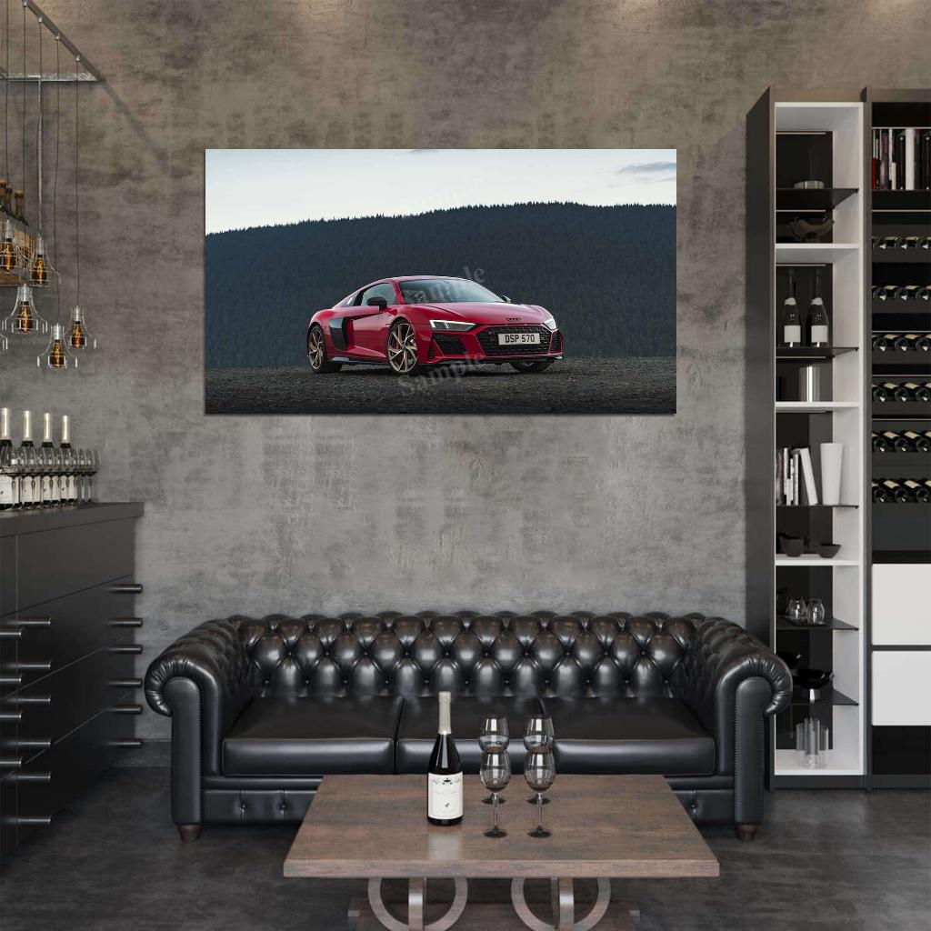 R8 V10 Performance Rwd 2022 High Res HD HQ Car Posters Home Decor Aesthetic Garage Man Cave For Men Boys Wall Art Poster