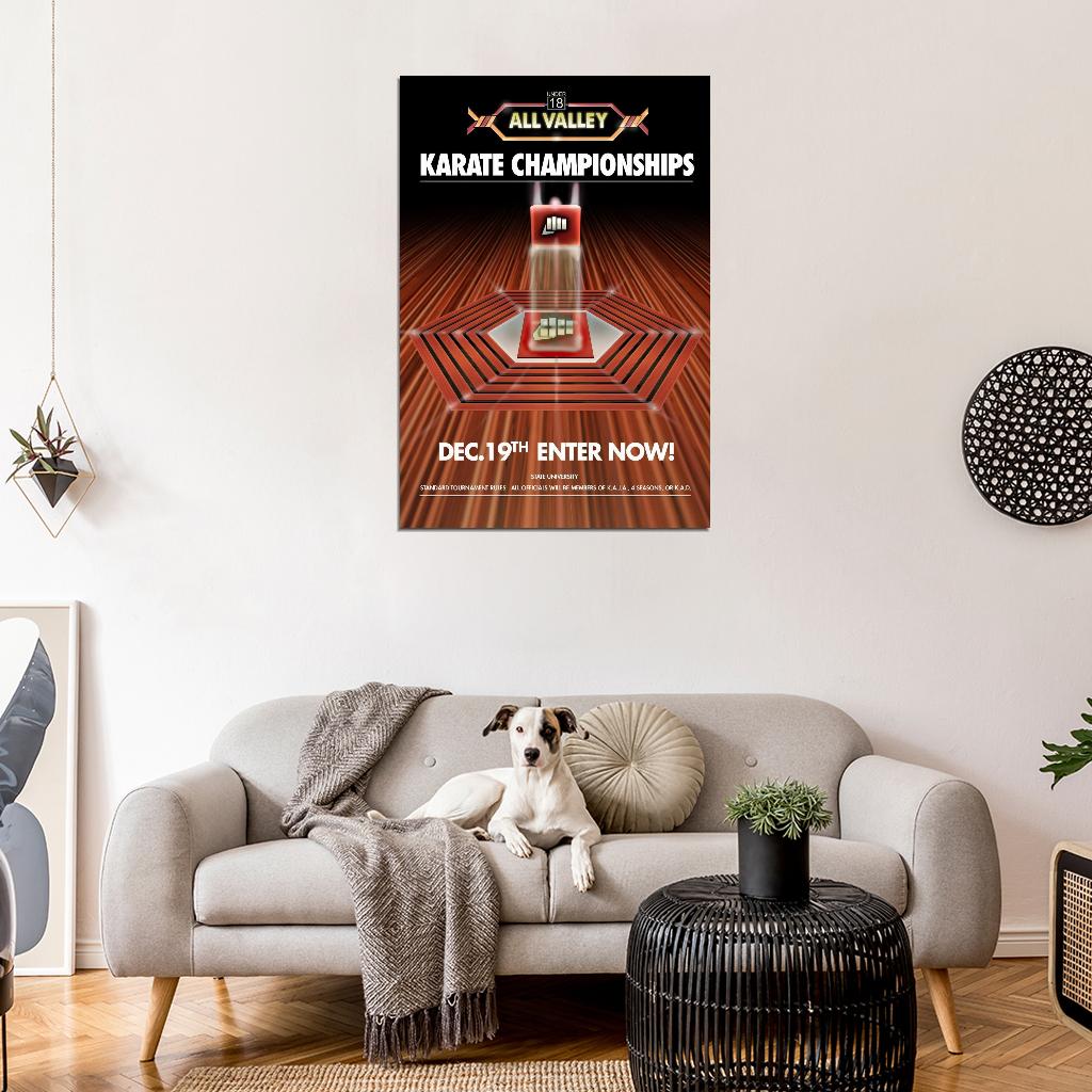 Karate Kid Tournament All Valley From 1984 Film Retro Movie Vintage Wall Poster