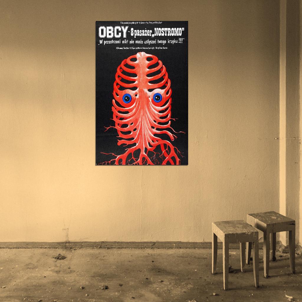 ALIEN Sci Fi Predator Czech Polish Art Film Retro Movie Vintage Wall Poster