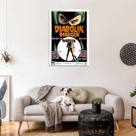 DANGER: DIABOLIK 1968 Spy Thriller Film Retro Movie Vintage Wall Poster
