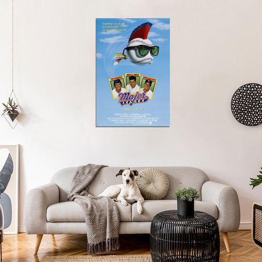 MAJOR LEAGUE 1989 Charlie Sheen Film Retro Movie Vintage Wall Poster