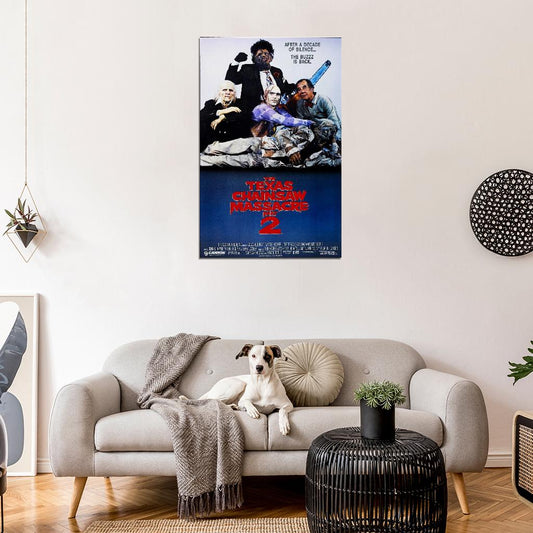 THE TEXAS CHAINSAW MASSACRE Part 2 Leatherface Film Retro Movie Vintage Wall Poster