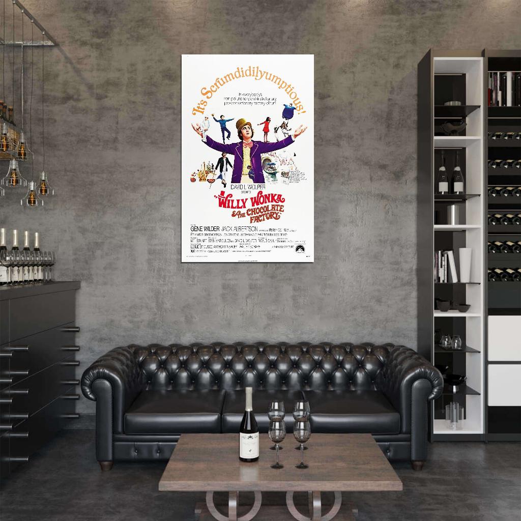 WILLY WONKA AND THE CHOCOLATE FACTORY Gene Film Retro Movie Vintage Wall Poster
