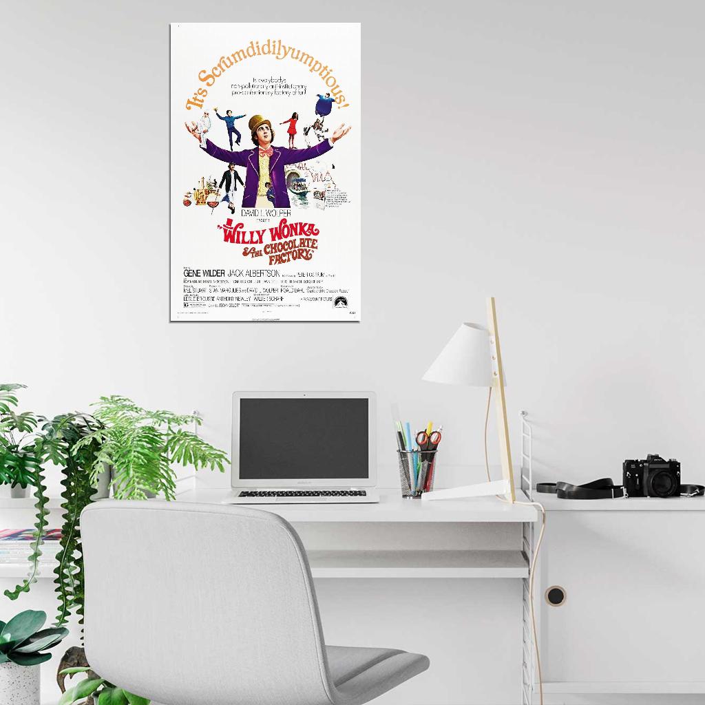 WILLY WONKA AND THE CHOCOLATE FACTORY Gene Film Retro Movie Vintage Wall Poster
