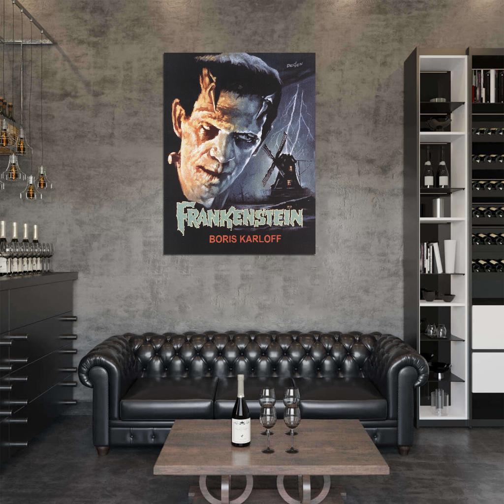 FRANKENSTEIN Vampires Universal Monsters Film Retro Movie Vintage Wall Poster