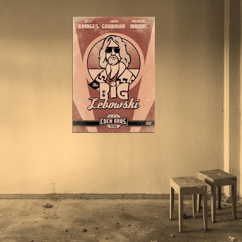 THE BIG LEBOWSKI Cohen Brothers Jeff Bridges Film Retro Movie Vintage Wall Poster