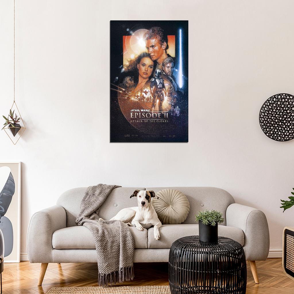 STAR WARS ATTACK OF THE CLONES Episode II Film Retro Movie Vintage Wall Poster