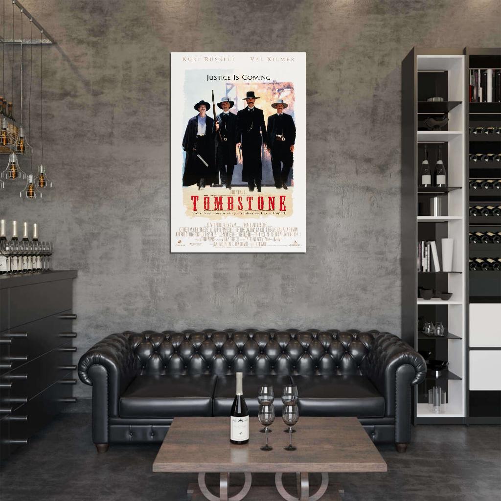 Tombstone Western Val Kilmer Kurt Russell Film Retro Movie Vintage Wall Poster