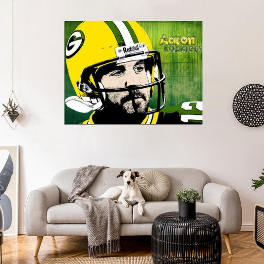 Aaron Rodgers Art Football Sport Wall Art Print Poster