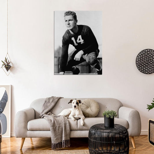 Donald Montgomery Hutson Classic Retro BW Football Sport Wall Art Print Poster
