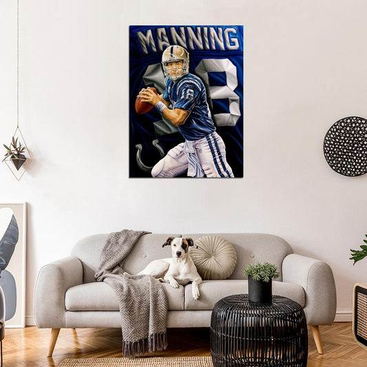 Peyton Manning Painting Art Football Sport Wall Art Print Poster