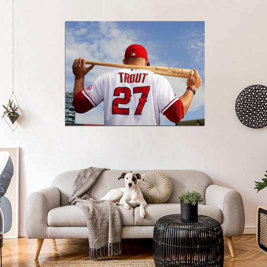 Mike Trout of Anaheim Baseball Sport Wall Art Print Poster