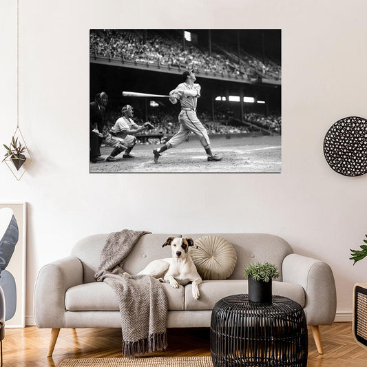 Stan Musial Vintage Retro Classic BW Baseball Sport Wall Art Print Poster