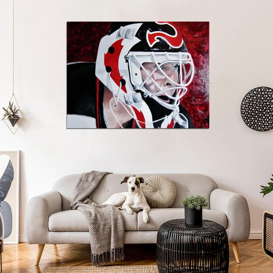 Martin Brodeur Goaltender Painting Art Hockey Sport Wall Art Print Poster