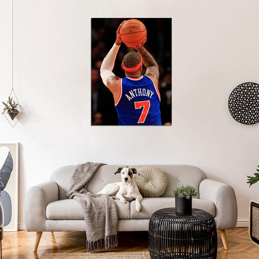 Carmelo Anthony New York Jump Shot Jumper Basketball Sport Wall Art Print Poster