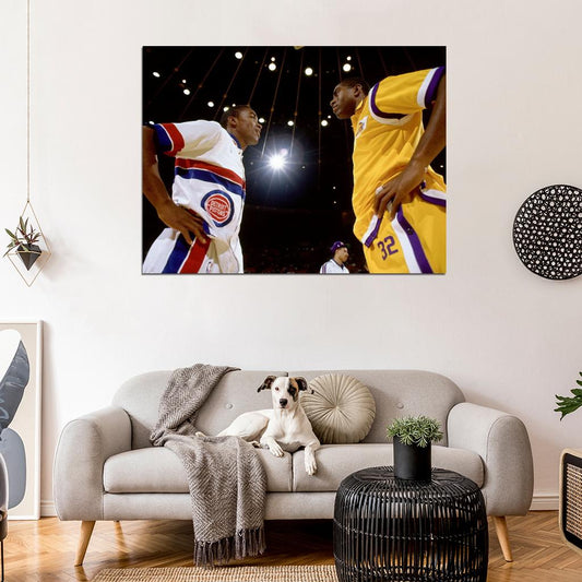 Isiah Thomas Magic Johnson Retro Basketball Sport Wall Art Print Poster