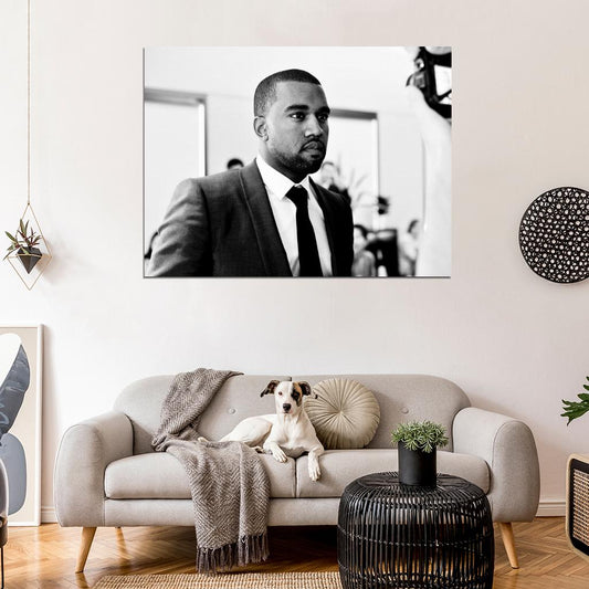 Kanye West Hip Hop Rap Music Singer BW Rare Wall Art Print Poster