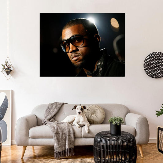 Kanye West Sunglass Portrait Hip Hop Rap Music Singer Rare Wall Art Print Poster