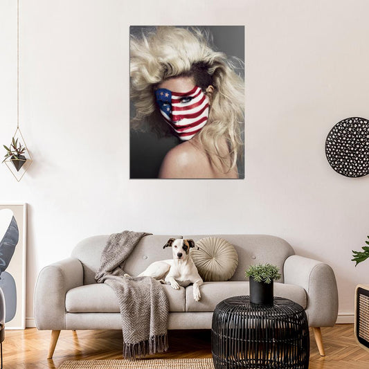 Kesha Hot American Flag Pop Music Singer Rare Wall Art Print Poster