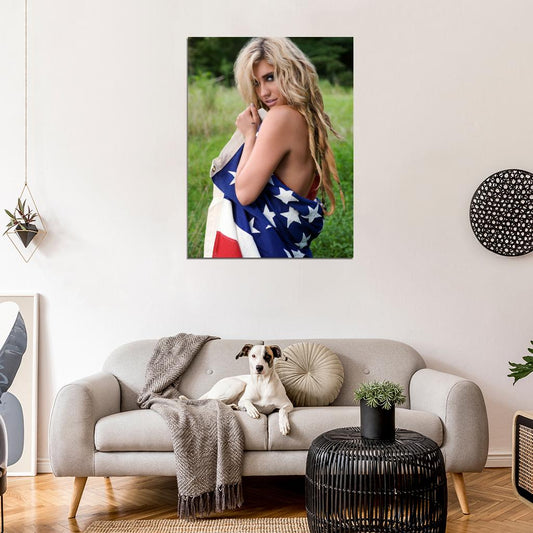 Kesha Hot American Flag Pop Music Singer Rare Wall Art Print Poster