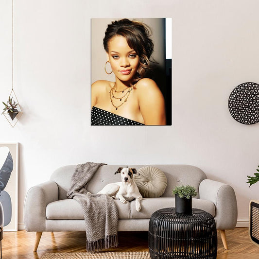 Rihanna Cute Beautiful R&B Pop Music Singer Rare Wall Art Print Poster