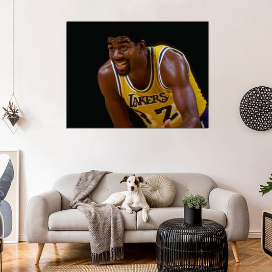 Magic Johnson Los Angeles Retro Basketball Sport Wall Art Print Poster