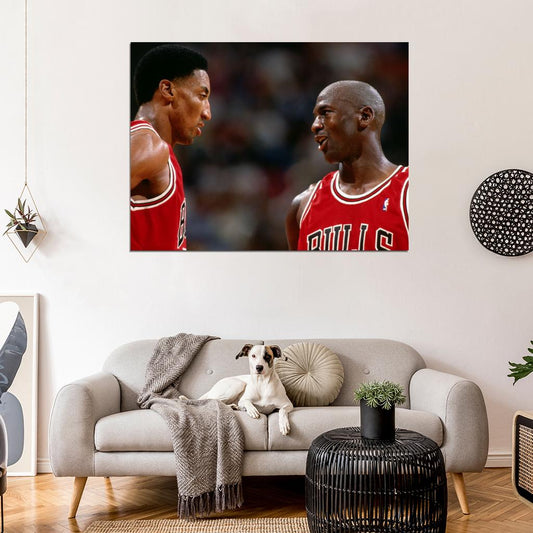 Michael Jordan Scottie Pippen Basketball Sport Wall Art Print Poster