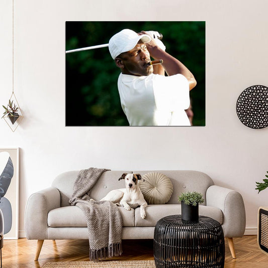 Michael Jordan Legend Golf Cigar Basketball Sport Wall Art Print Poster