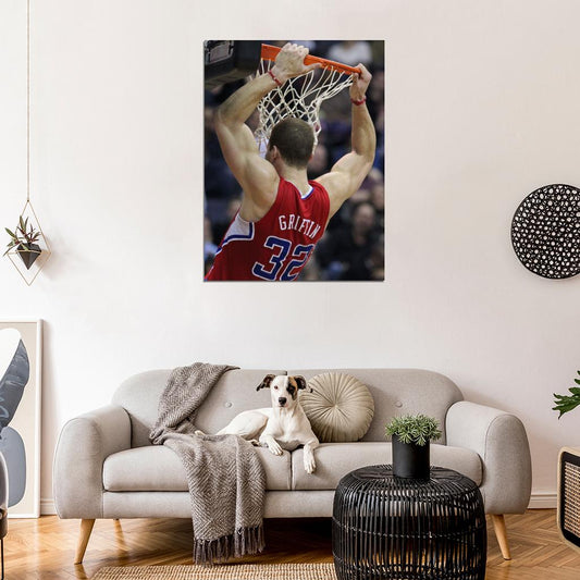 Blake Griffin Dunk Rim Los Angeles Basketball Sport Wall Art Print Poster