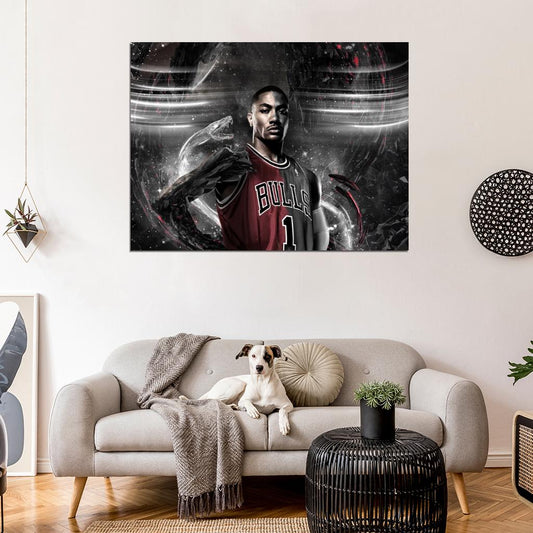 Derrick Rose Art Basketball Sport Wall Art Print Poster