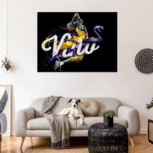 Black Mamba Art Los Angeles Basketball Sport Wall Art Print Poster