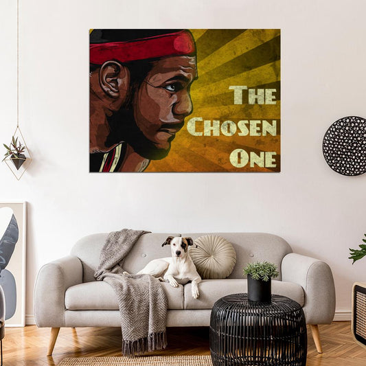 LeBron James Art The Chosen One King Basketball Sport Wall Art Print Poster