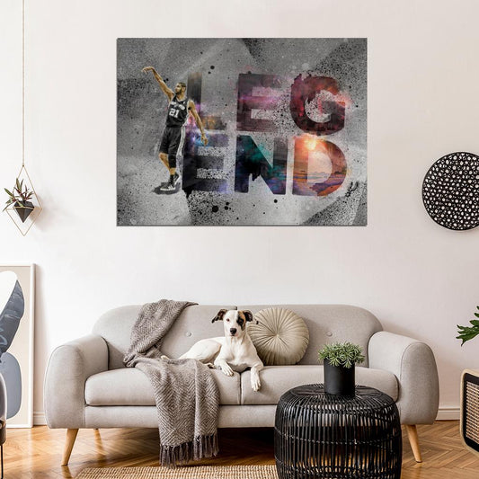 Tim Duncan Legend Art Basketball Sport Wall Art Print Poster