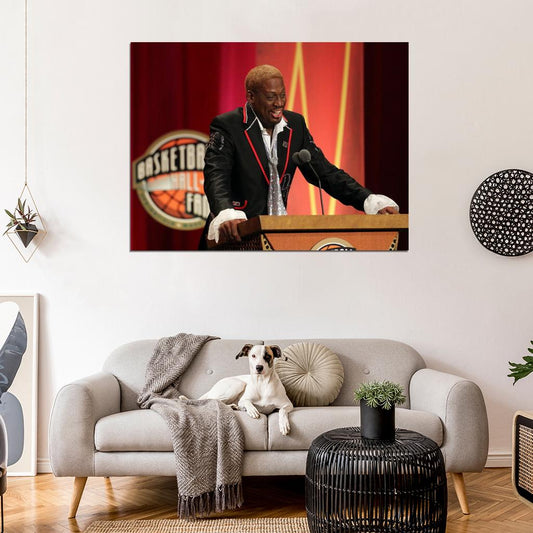 Dennis Rodman Hall of Fame Speech Basketball Sport Wall Art Print Poster