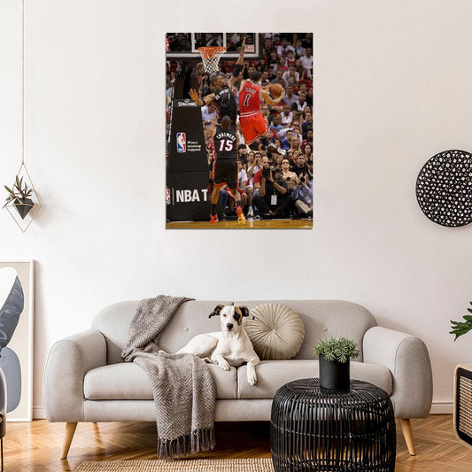 Derrick Rose Layup vs Basketball Sport Wall Art Print Poster