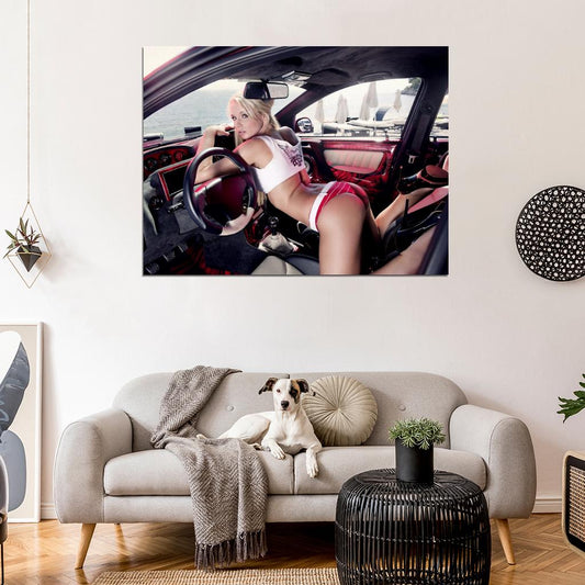 Mandy Lange Butt Hot Sexy Babe Woman Car Miss Tuning Wall Art Print Poster