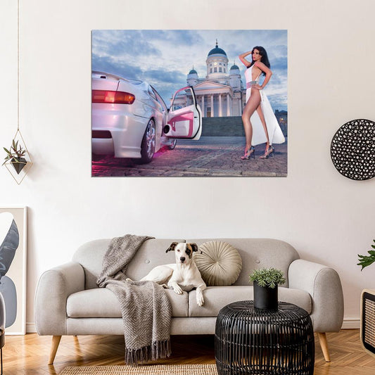 Frizzi Arnold Toyota Paseo Hot Sexy Babe Woman Car Miss Tuning Wall Art Print Poster
