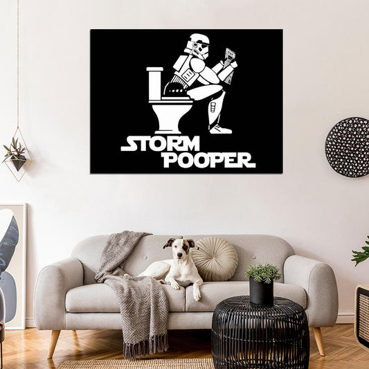 Stormtrooper Funny Cool Artwork Newspaper Toilet Star Wars Art Wall Art Print Poster