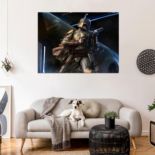 Boba Fett Amazing Painting Artwork Weapon Star Wars Art Wall Art Print Poster