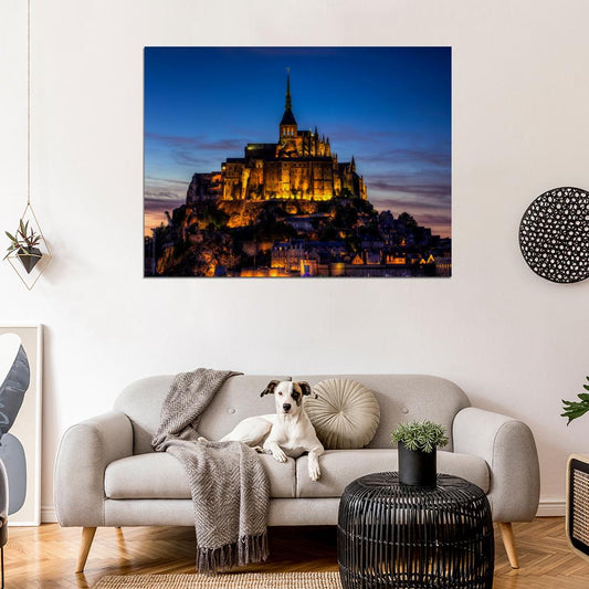 Mont Saint Michel Le Mont St.Michel Basse Normandie France Castle Wall Art Print Poster